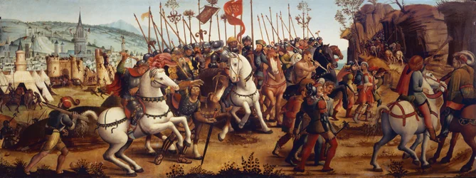 Die Niederlage Athens durch Minos, König von Kreta, aus der Geschichte von Theseus